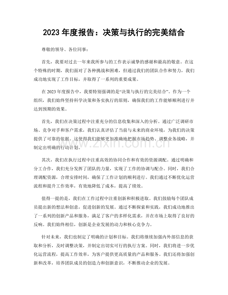 2023年度报告：决策与执行的完美结合.docx_第1页