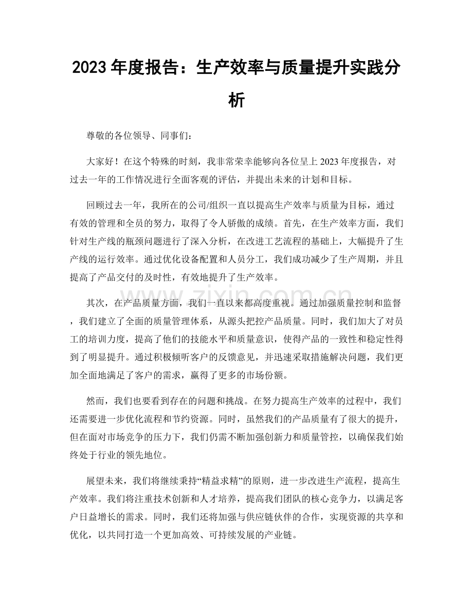 2023年度报告：生产效率与质量提升实践分析.docx_第1页