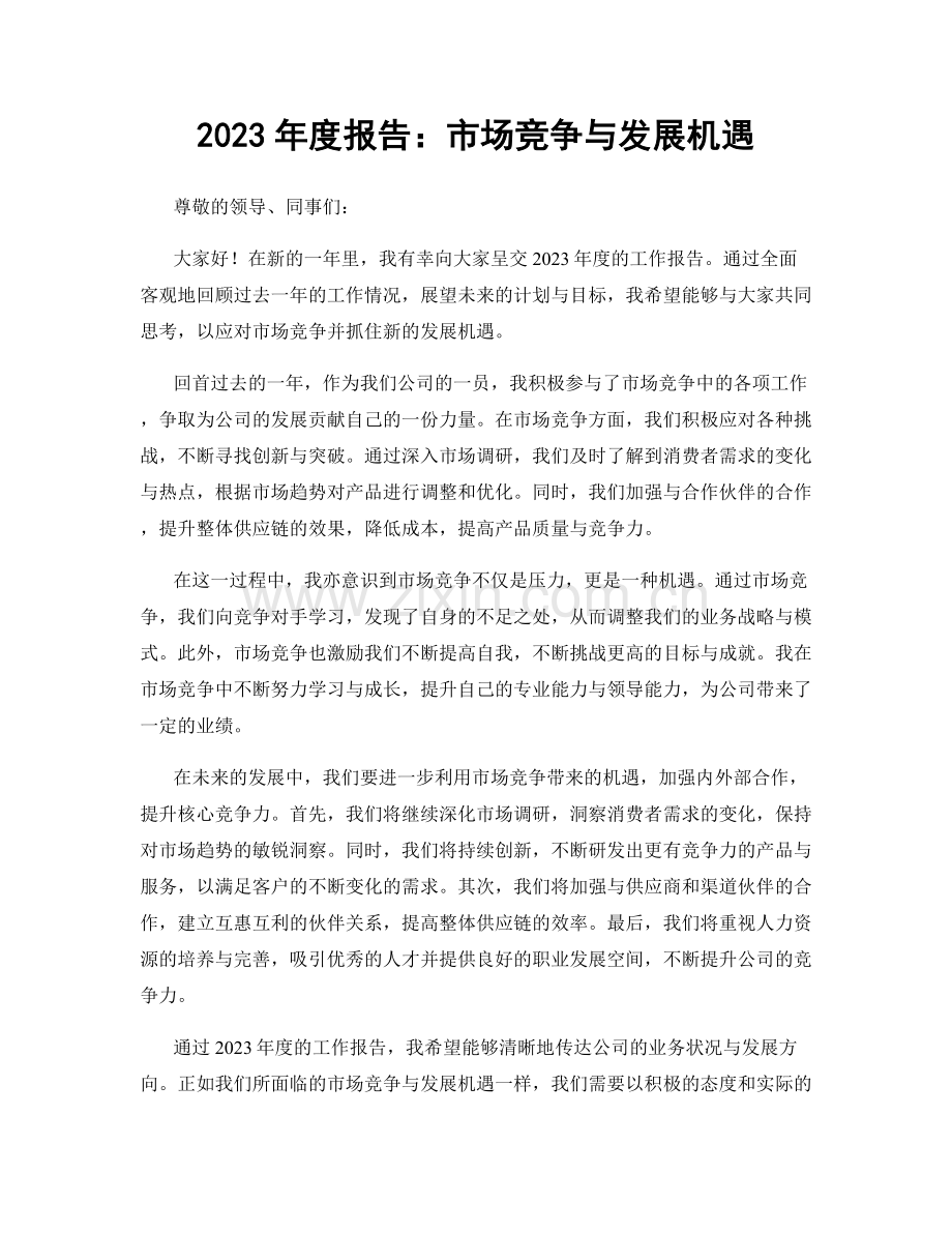 2023年度报告：市场竞争与发展机遇.docx_第1页