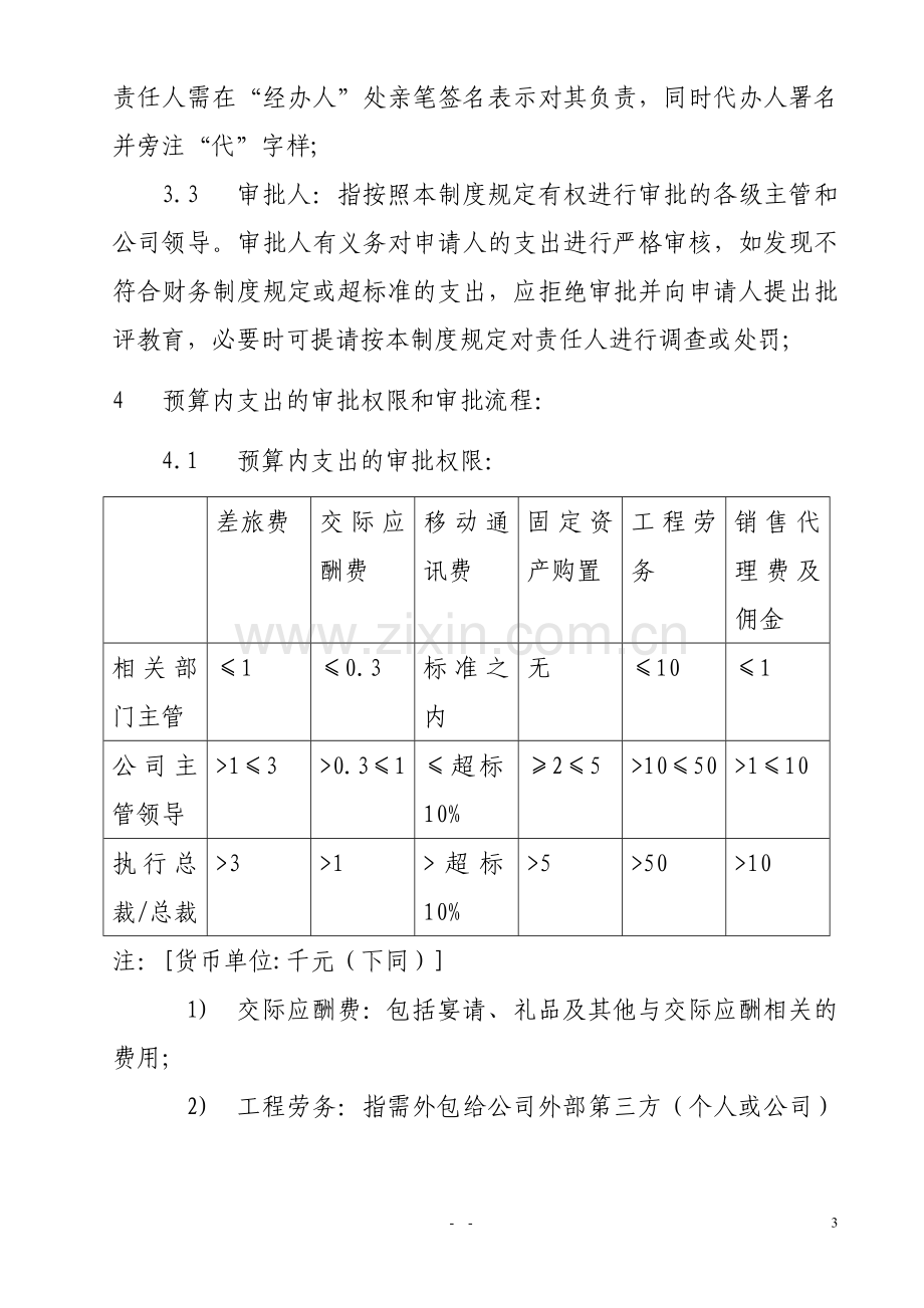 费用支出申请和报销的审批制度(试行).doc_第3页