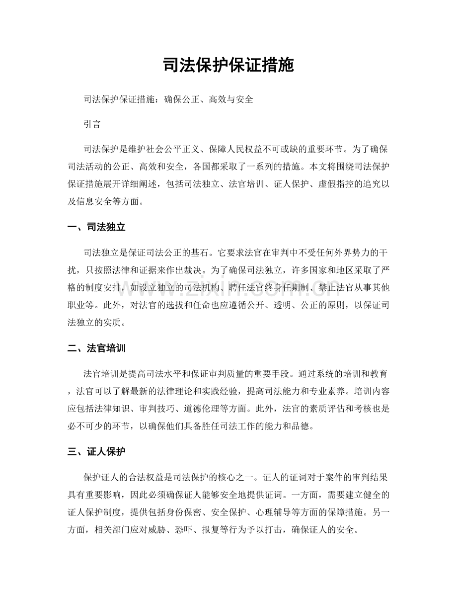 司法保护保证措施.docx_第1页