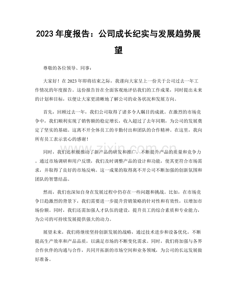 2023年度报告：公司成长纪实与发展趋势展望.docx_第1页