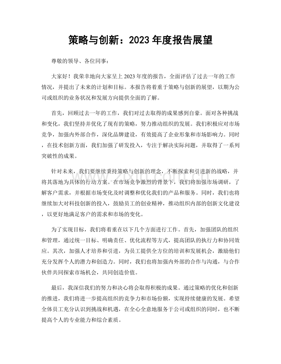 策略与创新：2023年度报告展望.docx_第1页