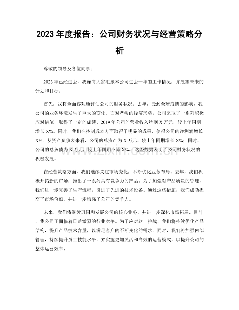 2023年度报告：公司财务状况与经营策略分析.docx_第1页