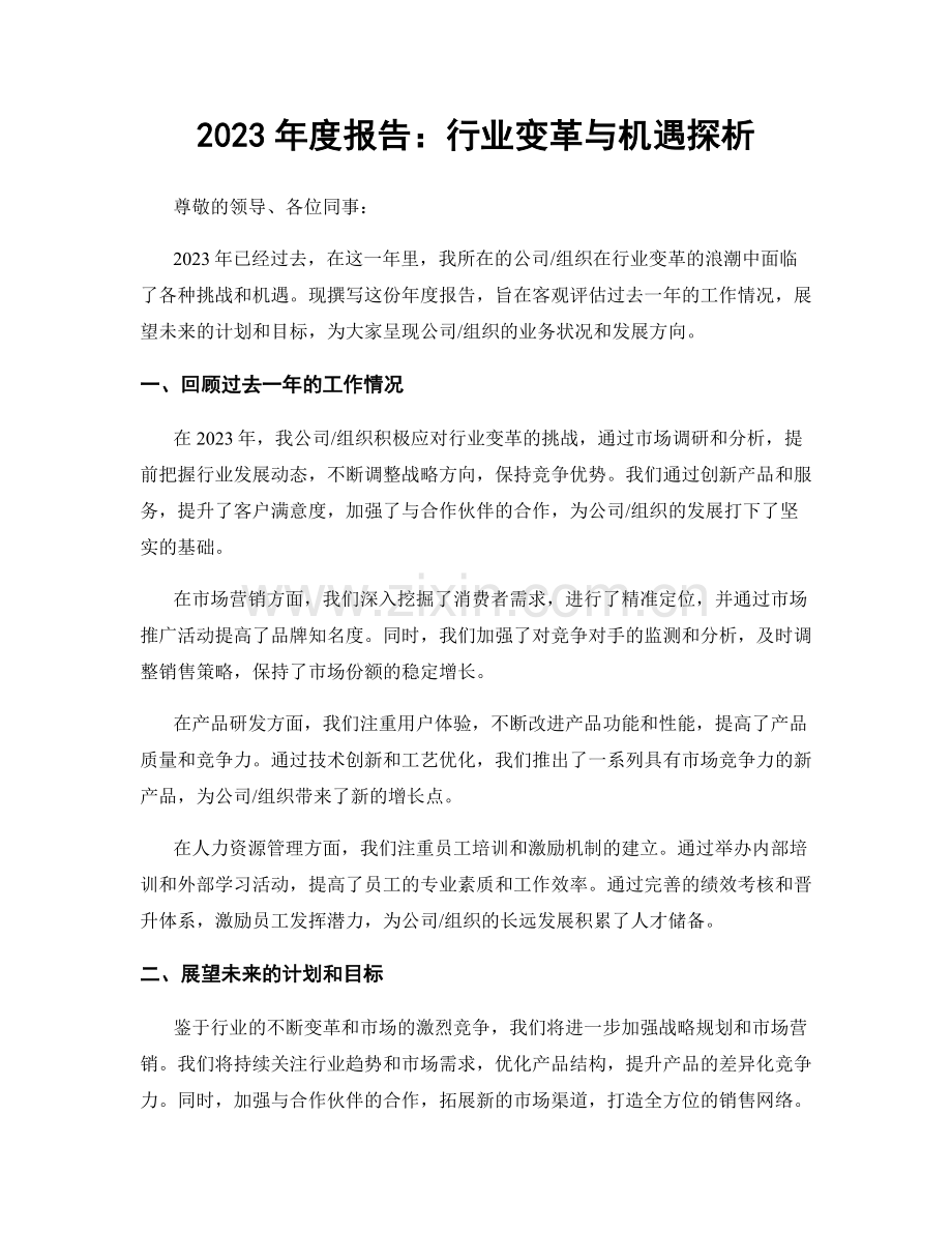 2023年度报告：行业变革与机遇探析.docx_第1页