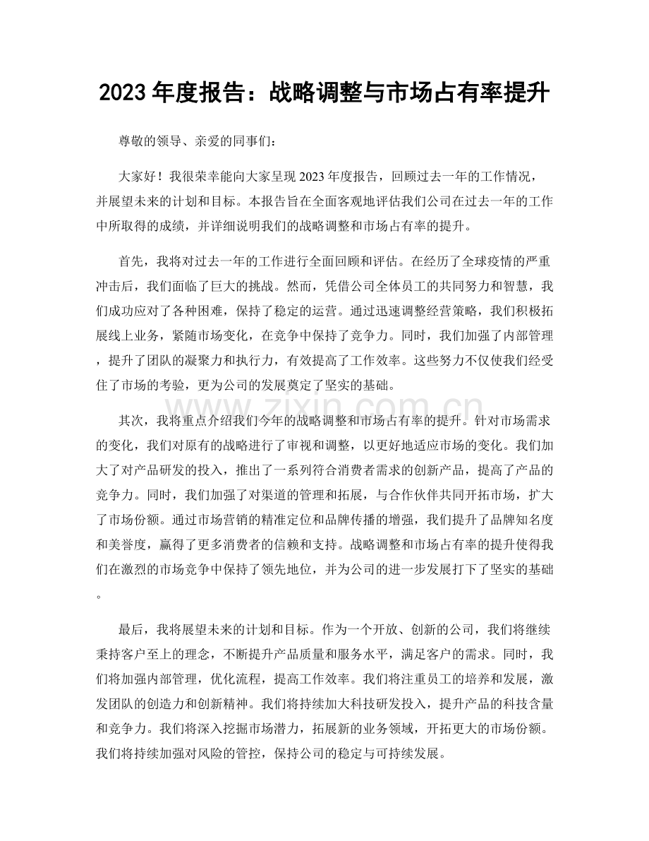 2023年度报告：战略调整与市场占有率提升.docx_第1页