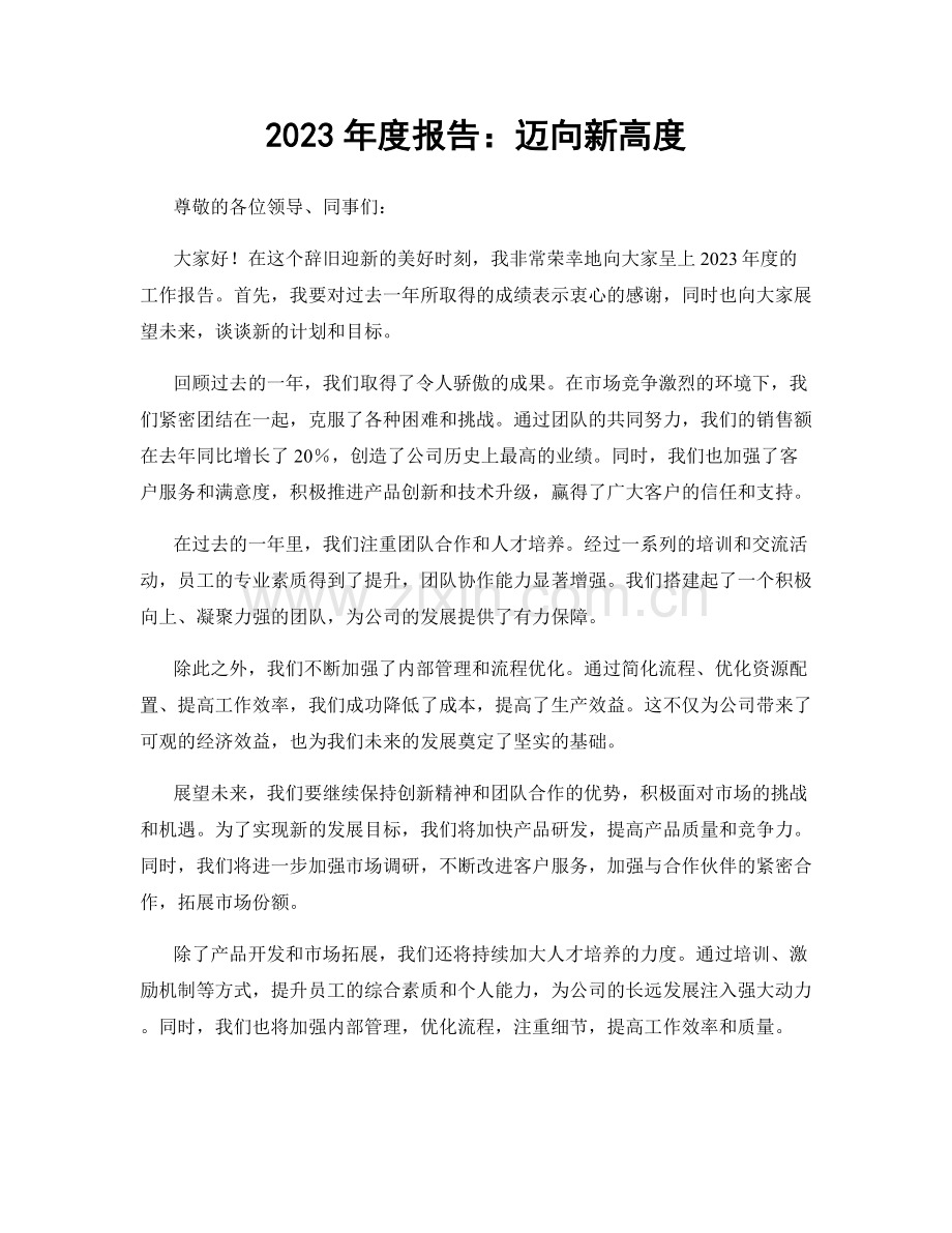 2023年度报告：迈向新高度.docx_第1页