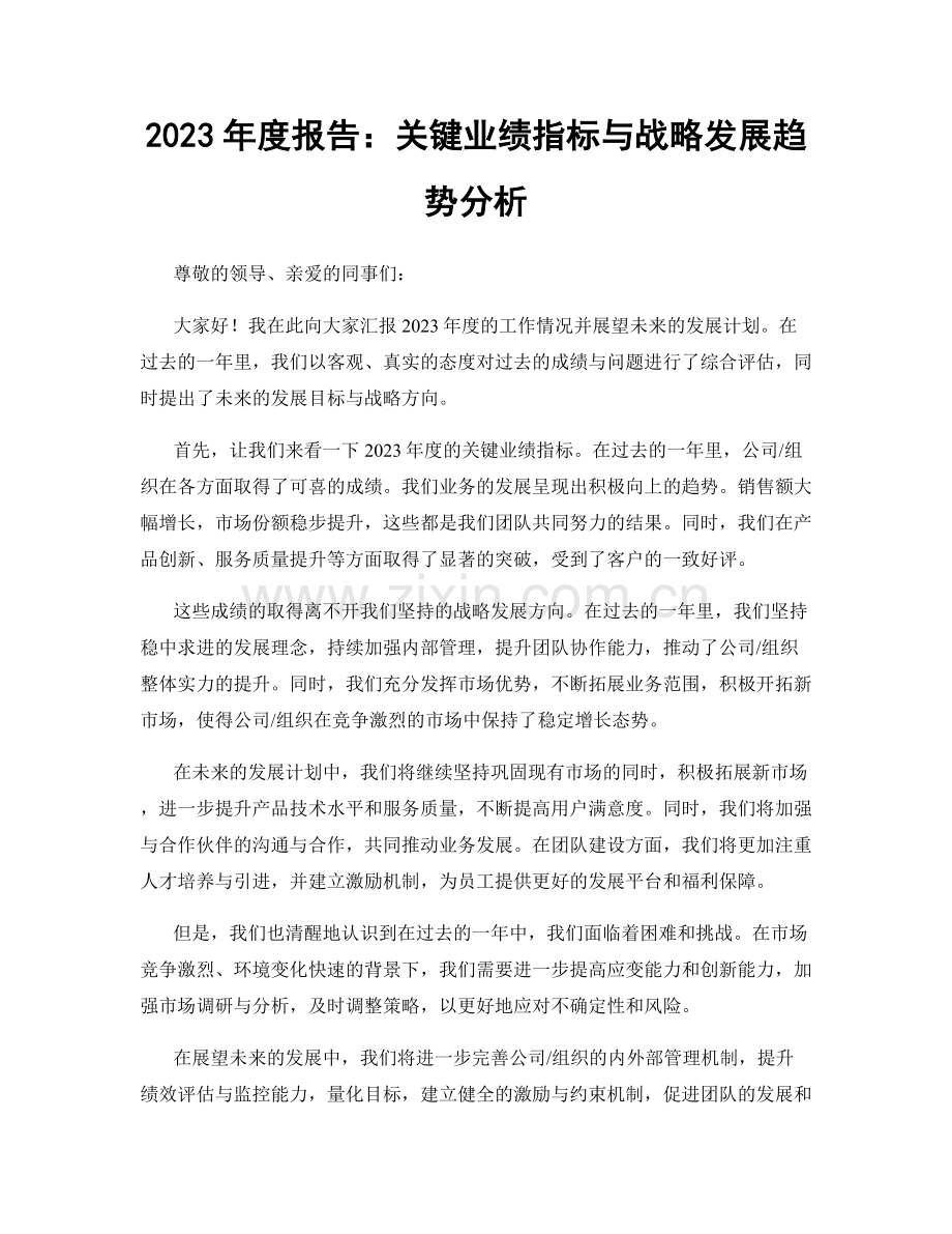 2023年度报告：关键业绩指标与战略发展趋势分析.docx_第1页