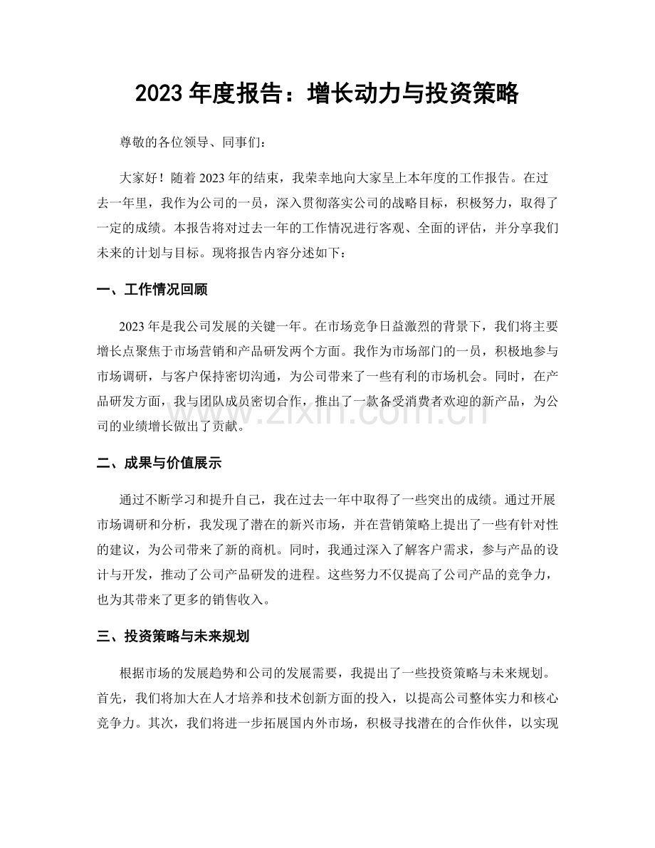 2023年度报告：增长动力与投资策略.docx_第1页