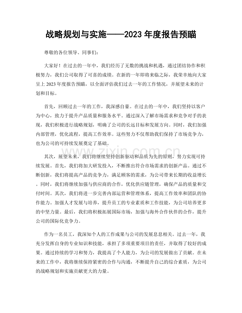 战略规划与实施——2023年度报告预瞄.docx_第1页