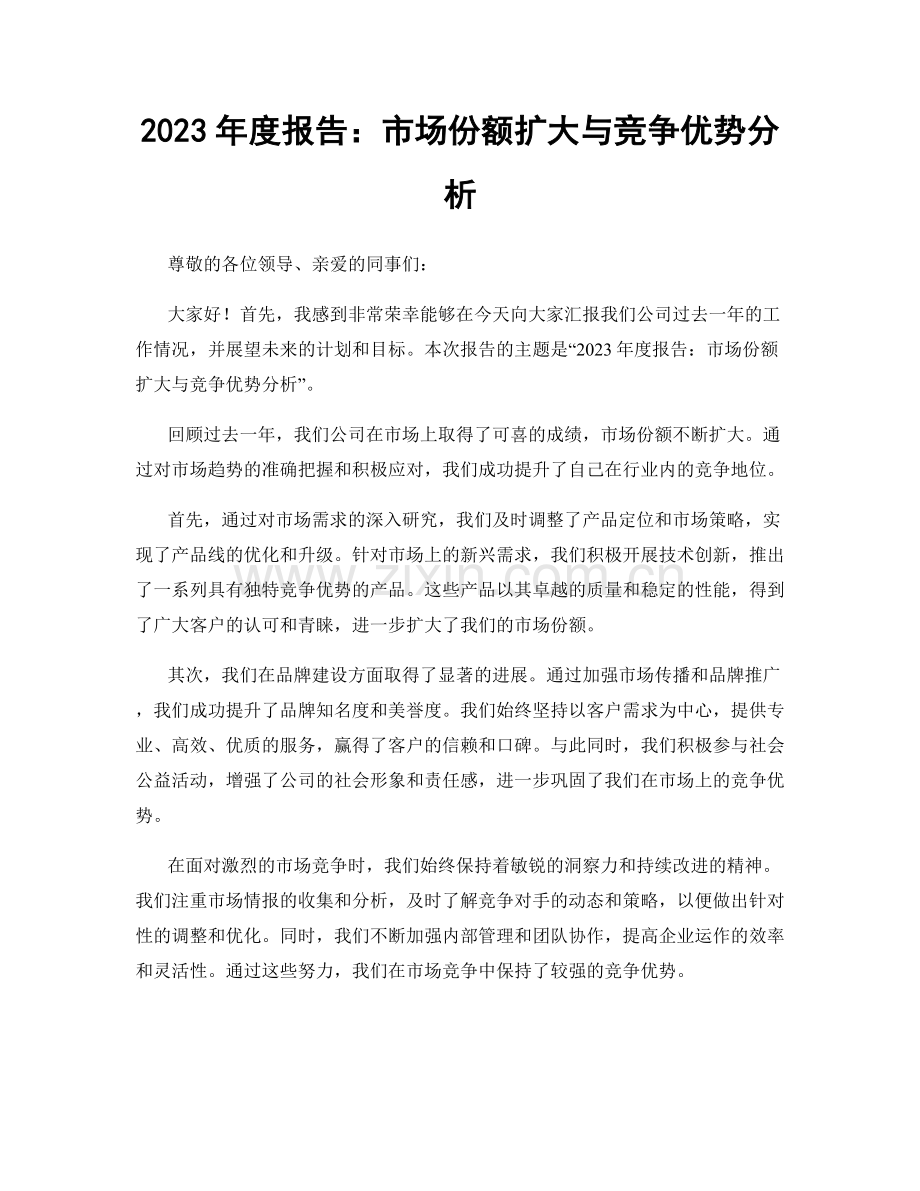 2023年度报告：市场份额扩大与竞争优势分析.docx_第1页