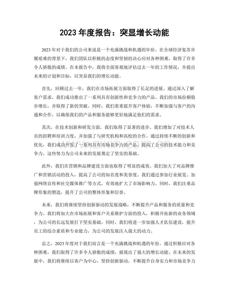 2023年度报告：突显增长动能.docx_第1页