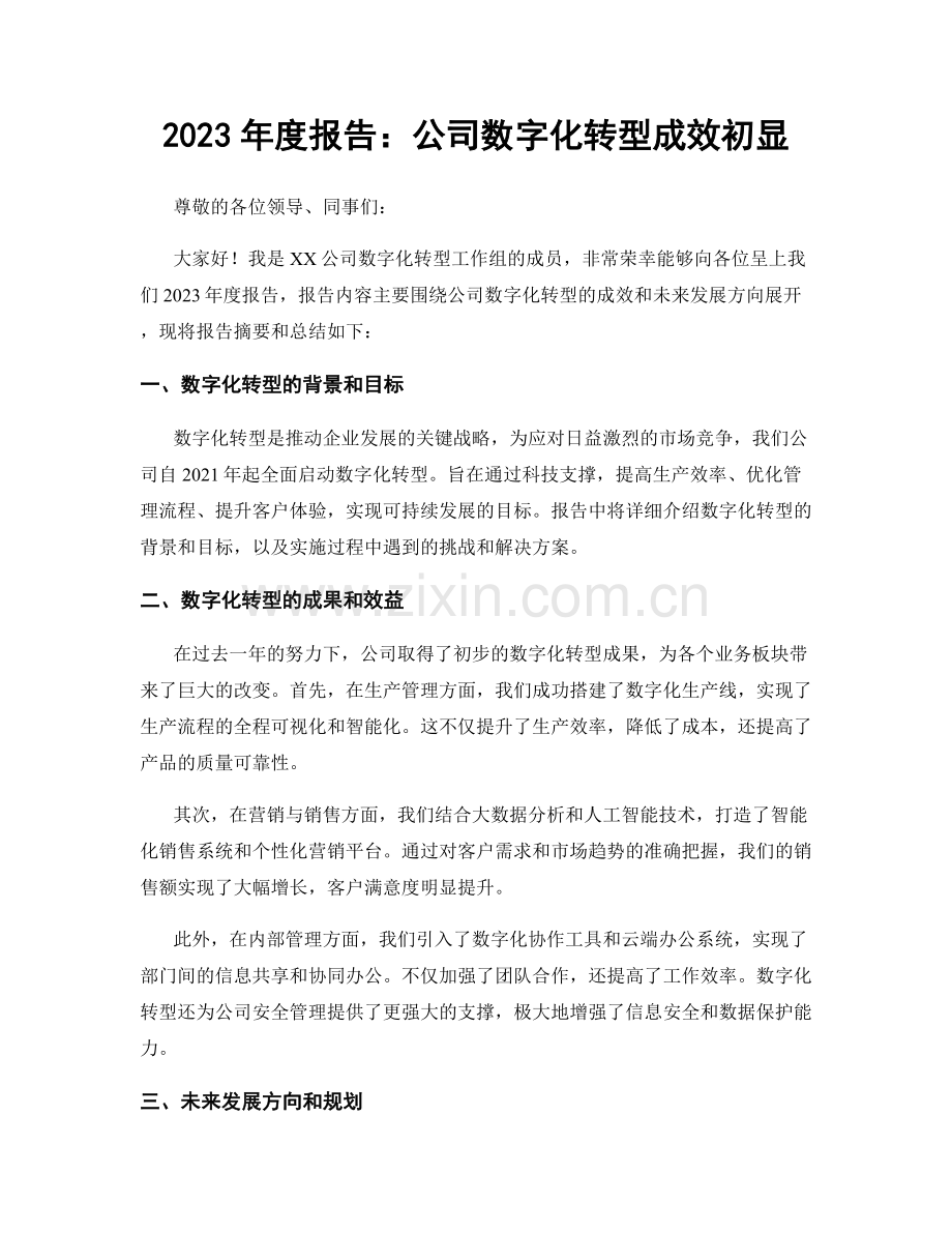 2023年度报告：公司数字化转型成效初显.docx_第1页