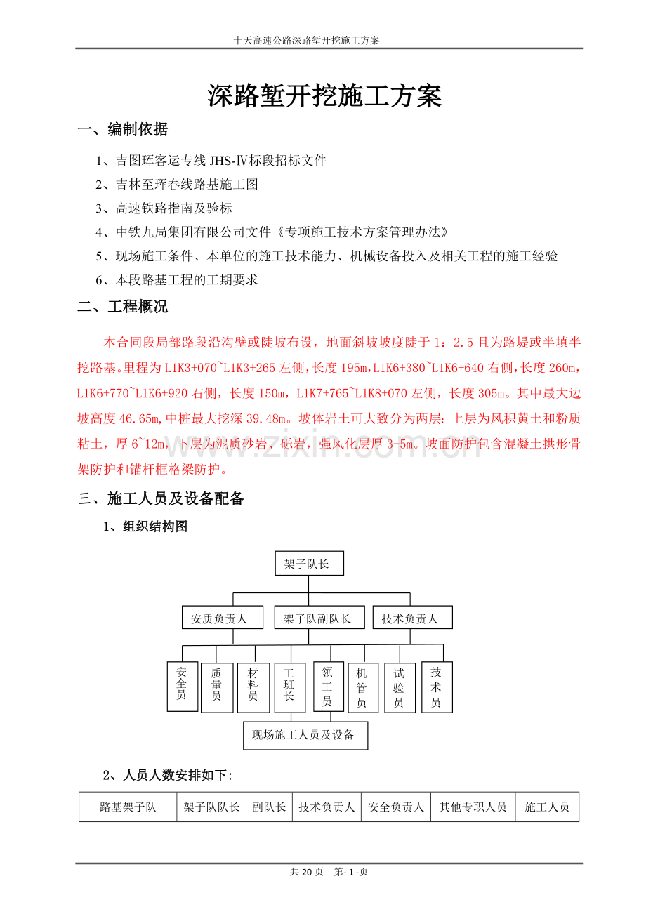 十天高速公路深路堑开挖施工方案.doc_第1页