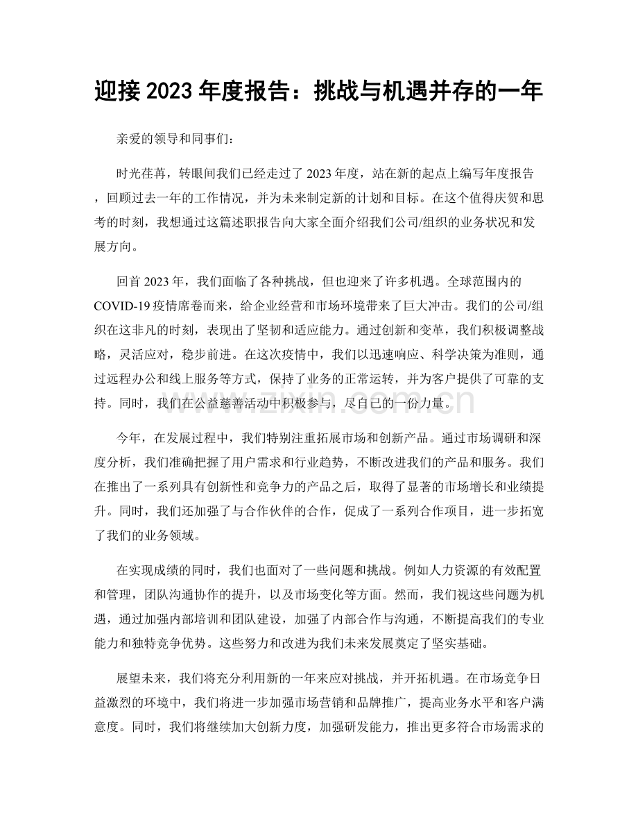 迎接2023年度报告：挑战与机遇并存的一年.docx_第1页