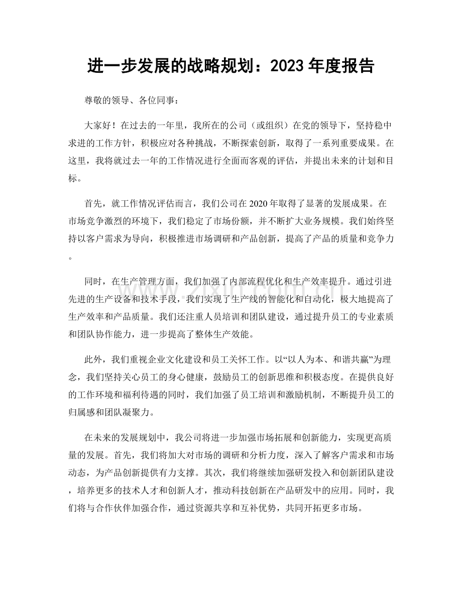 进一步发展的战略规划：2023年度报告.docx_第1页