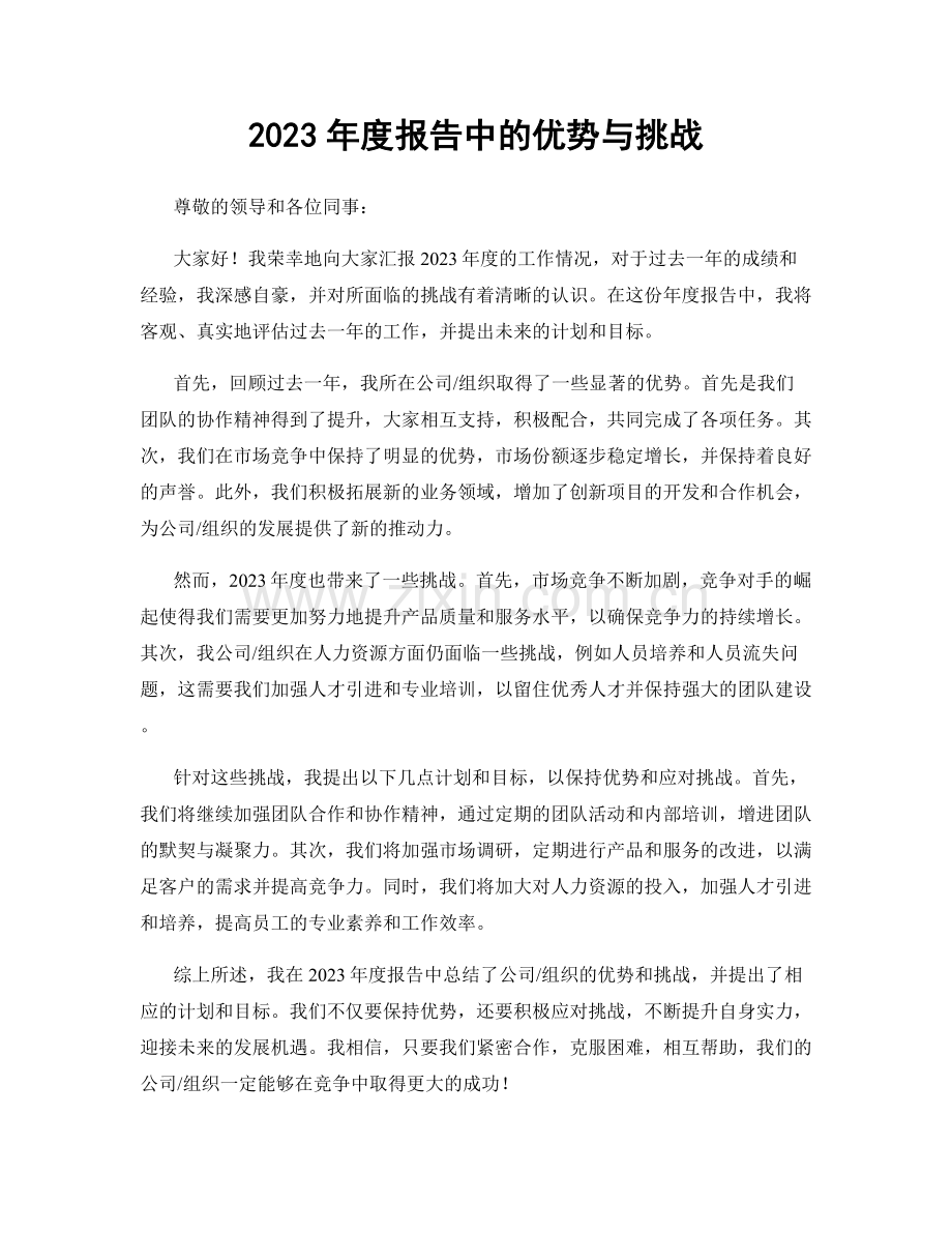 2023年度报告中的优势与挑战.docx_第1页