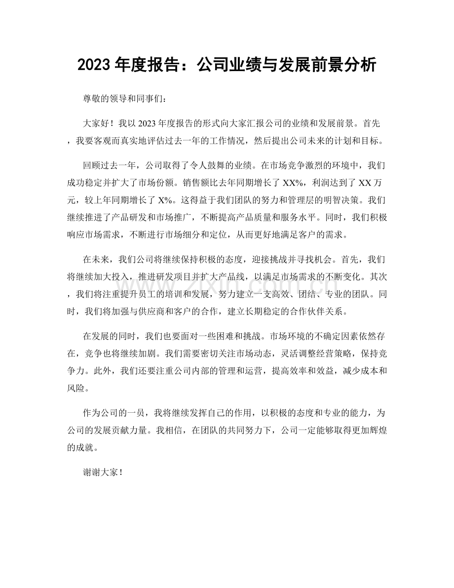 2023年度报告：公司业绩与发展前景分析.docx_第1页