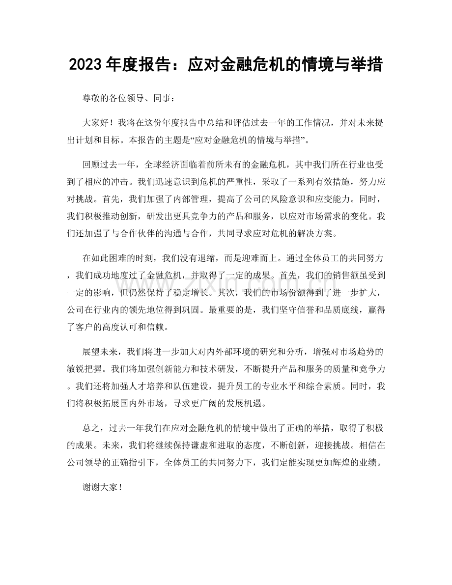 2023年度报告：应对金融危机的情境与举措.docx_第1页