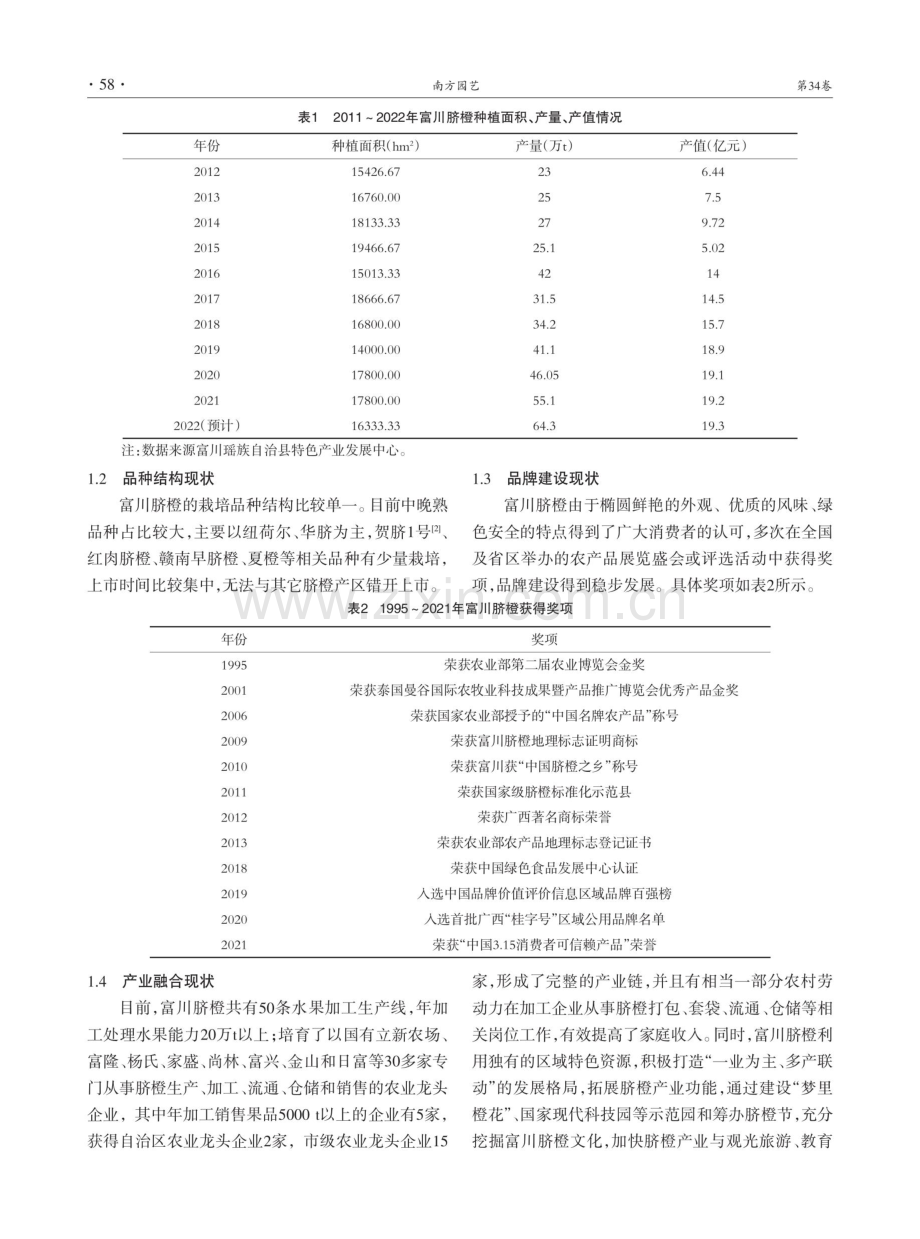 广西富川瑶族自治县脐橙产业发展现状及对策探究.pdf_第2页