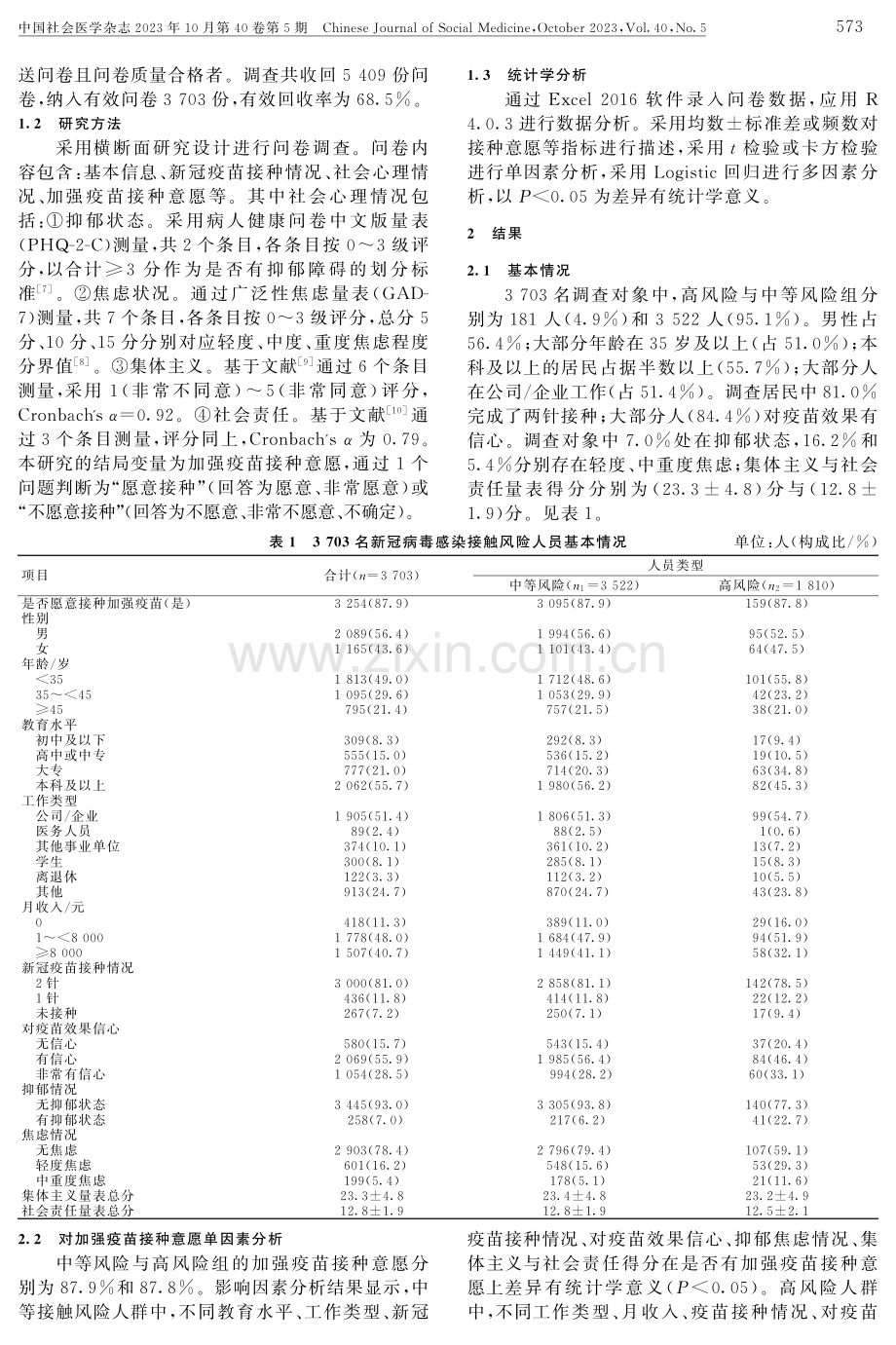 广州市新冠病毒感染接触风险人员加强疫苗接种意愿及影响因素分析.pdf_第2页