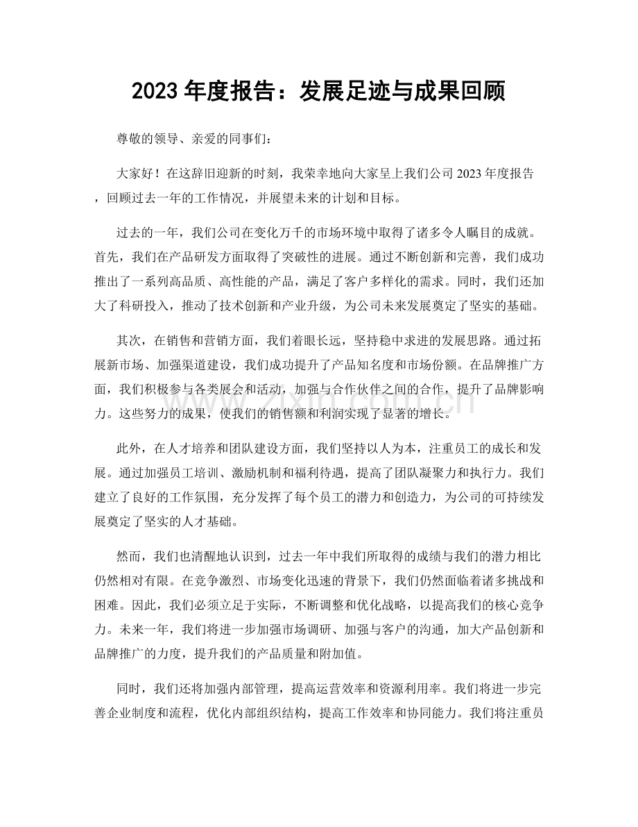 2023年度报告：发展足迹与成果回顾.docx_第1页