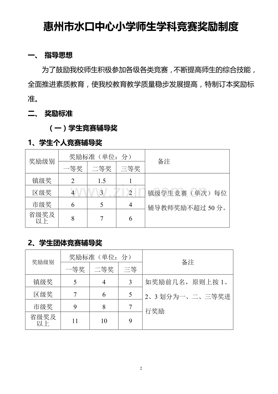 惠州市水口中心小学奖励实施方案、制度.doc_第2页