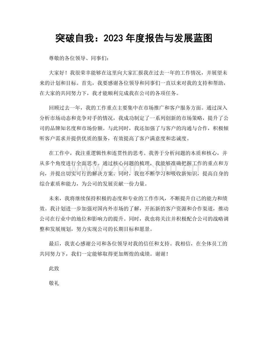 突破自我：2023年度报告与发展蓝图.docx_第1页