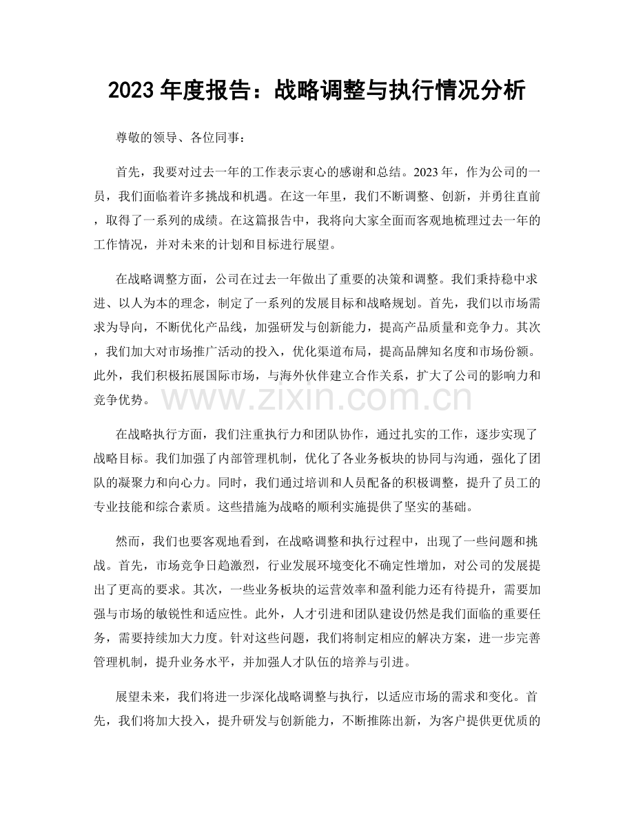 2023年度报告：战略调整与执行情况分析.docx_第1页