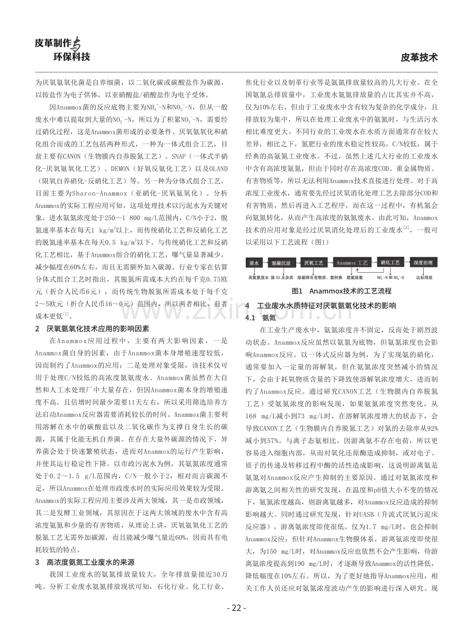 关于厌氧氨氧化技术处理高浓度氨氮工业废水的可行性研究.pdf_第2页