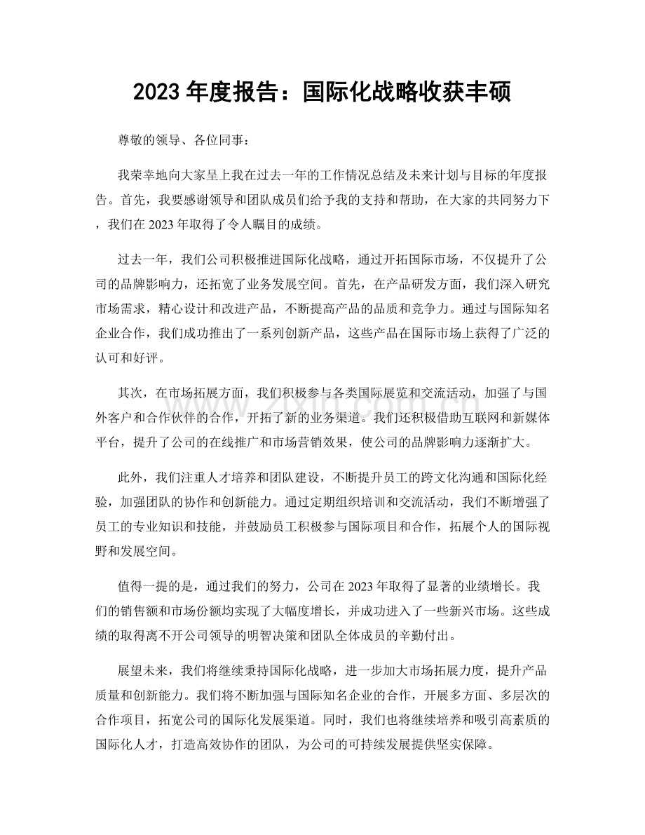 2023年度报告：国际化战略收获丰硕.docx_第1页