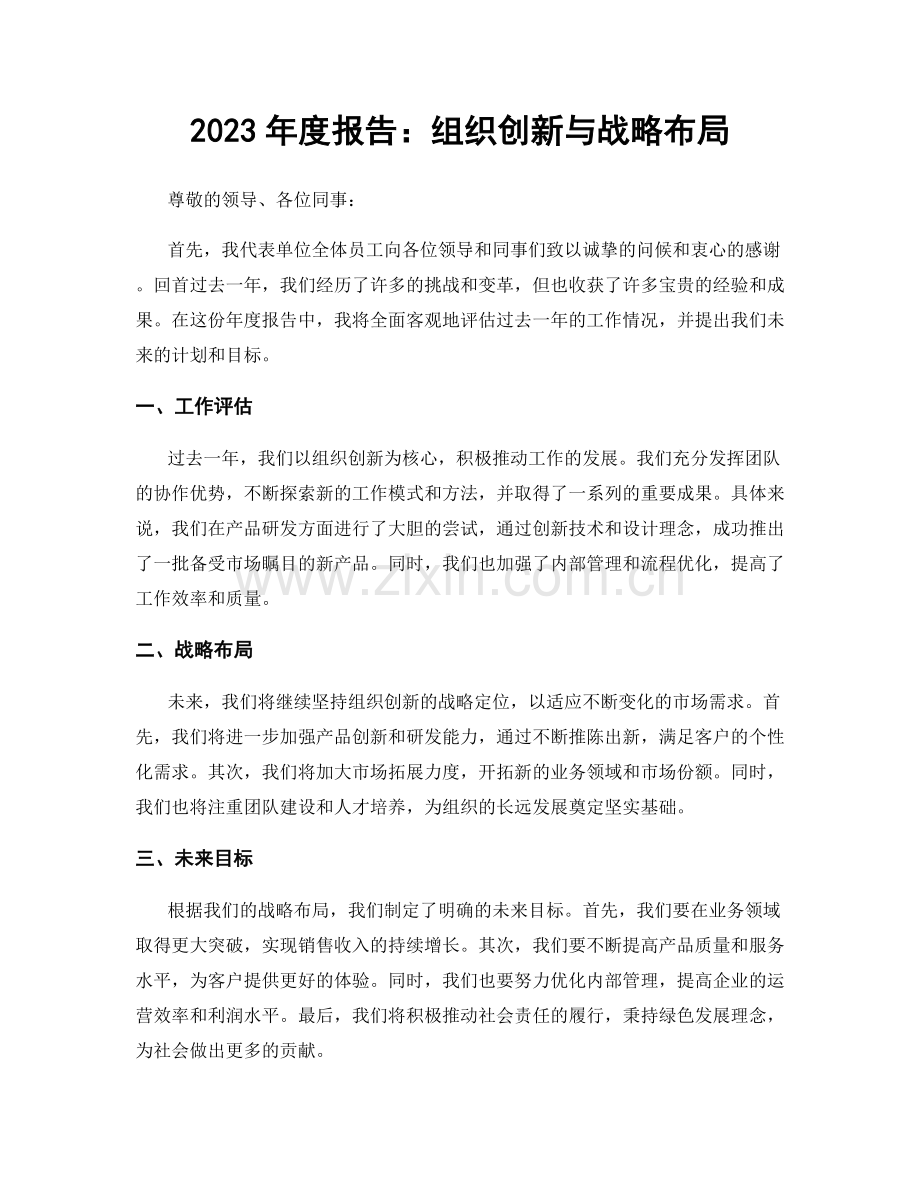 2023年度报告：组织创新与战略布局.docx_第1页