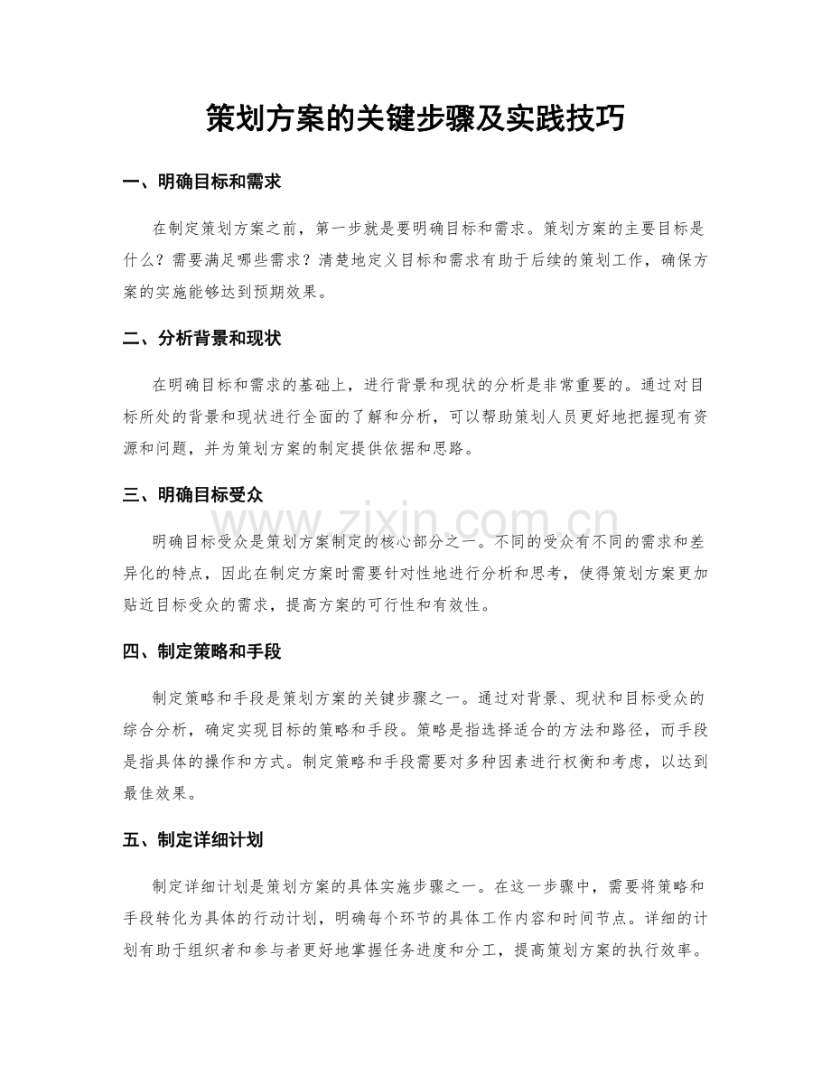 策划方案的关键步骤及实践技巧.docx_第1页