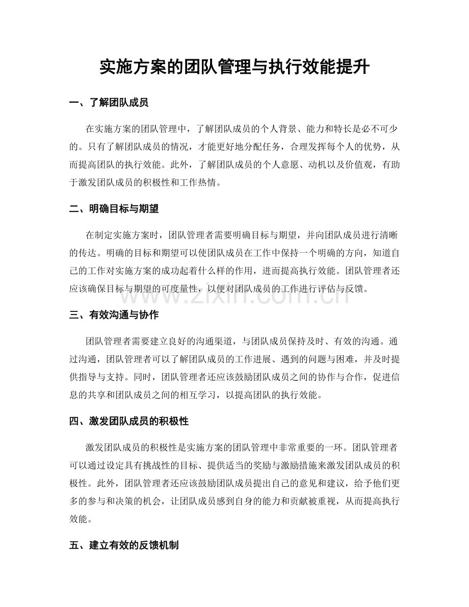 实施方案的团队管理与执行效能提升.docx_第1页