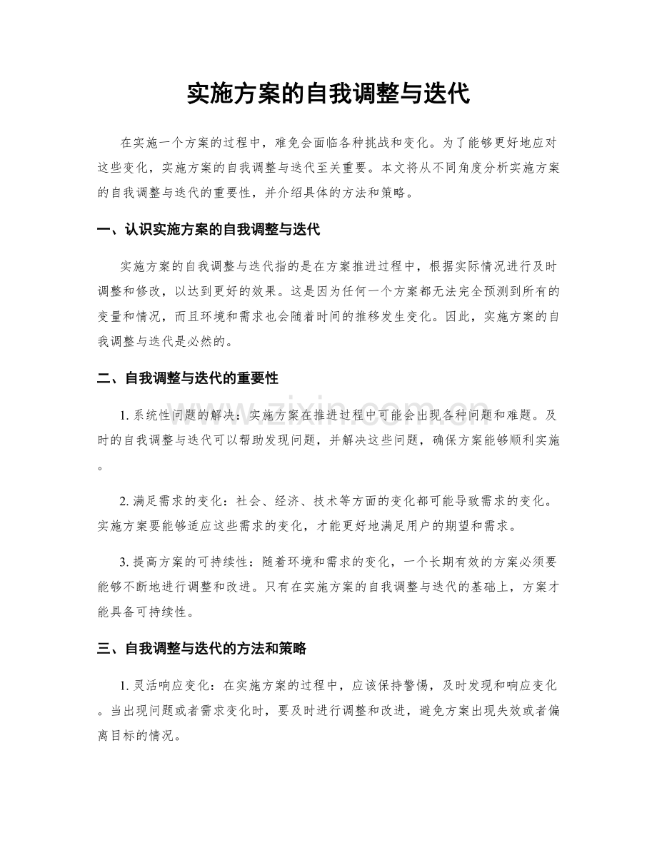 实施方案的自我调整与迭代.docx_第1页