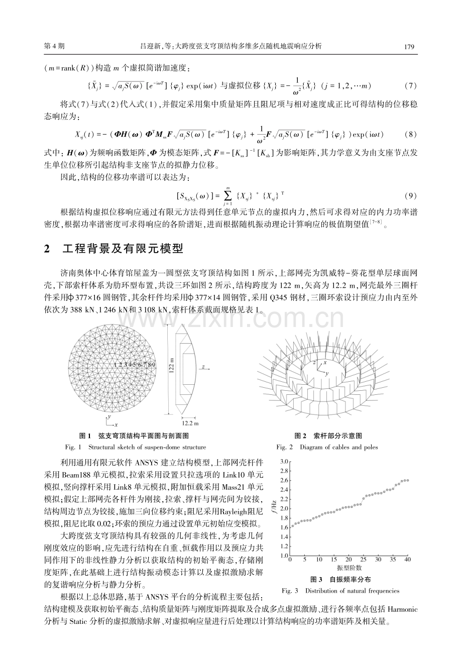 大跨度弦支穹顶结构多维多点随机地震响应分析.pdf_第3页