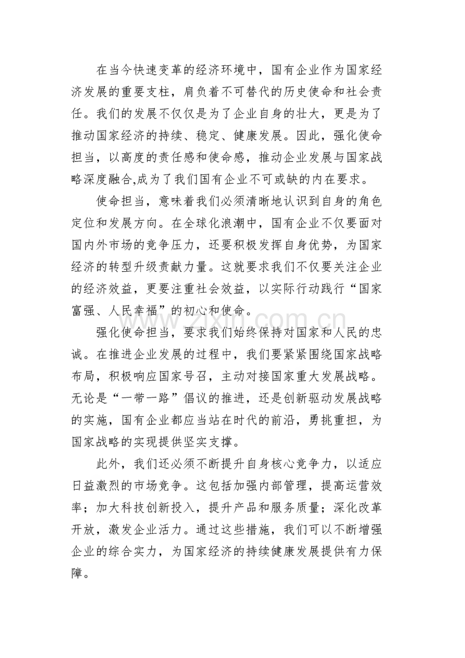 强化使命担当推动国有经济高质量发展学习研讨交流发言范文（8篇）.pdf_第3页