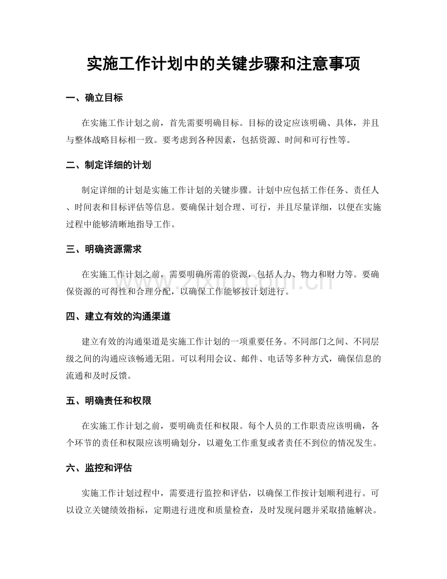 实施工作计划中的关键步骤和注意事项.docx_第1页