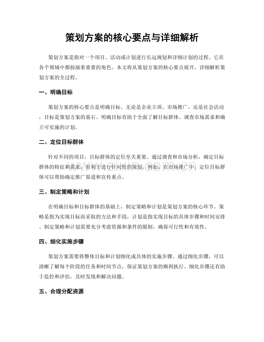 策划方案的核心要点与详细解析.docx_第1页