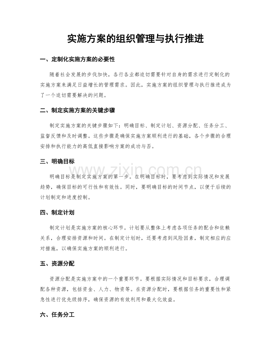 实施方案的组织管理与执行推进.docx_第1页