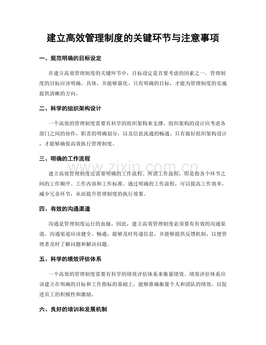 建立高效管理制度的关键环节与注意事项.docx_第1页