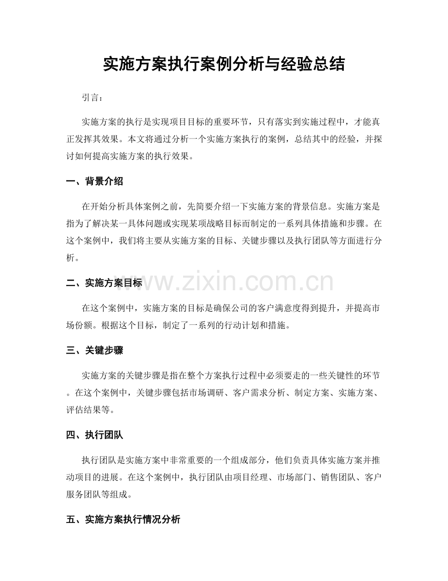 实施方案执行案例分析与经验总结.docx_第1页