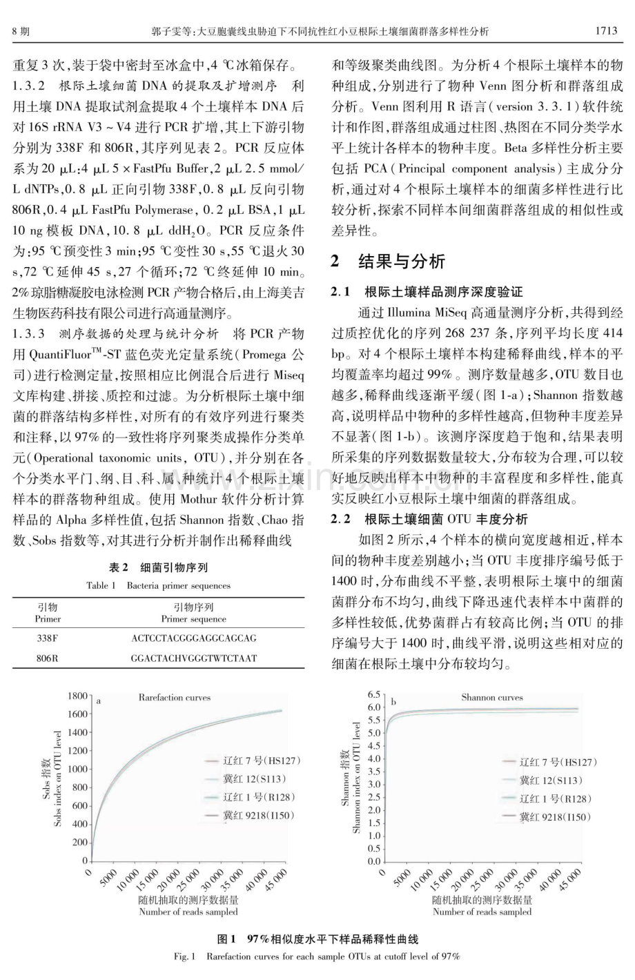 大豆胞囊线虫胁迫下不同抗性红小豆根际土壤细菌群落多样性分析.pdf_第3页