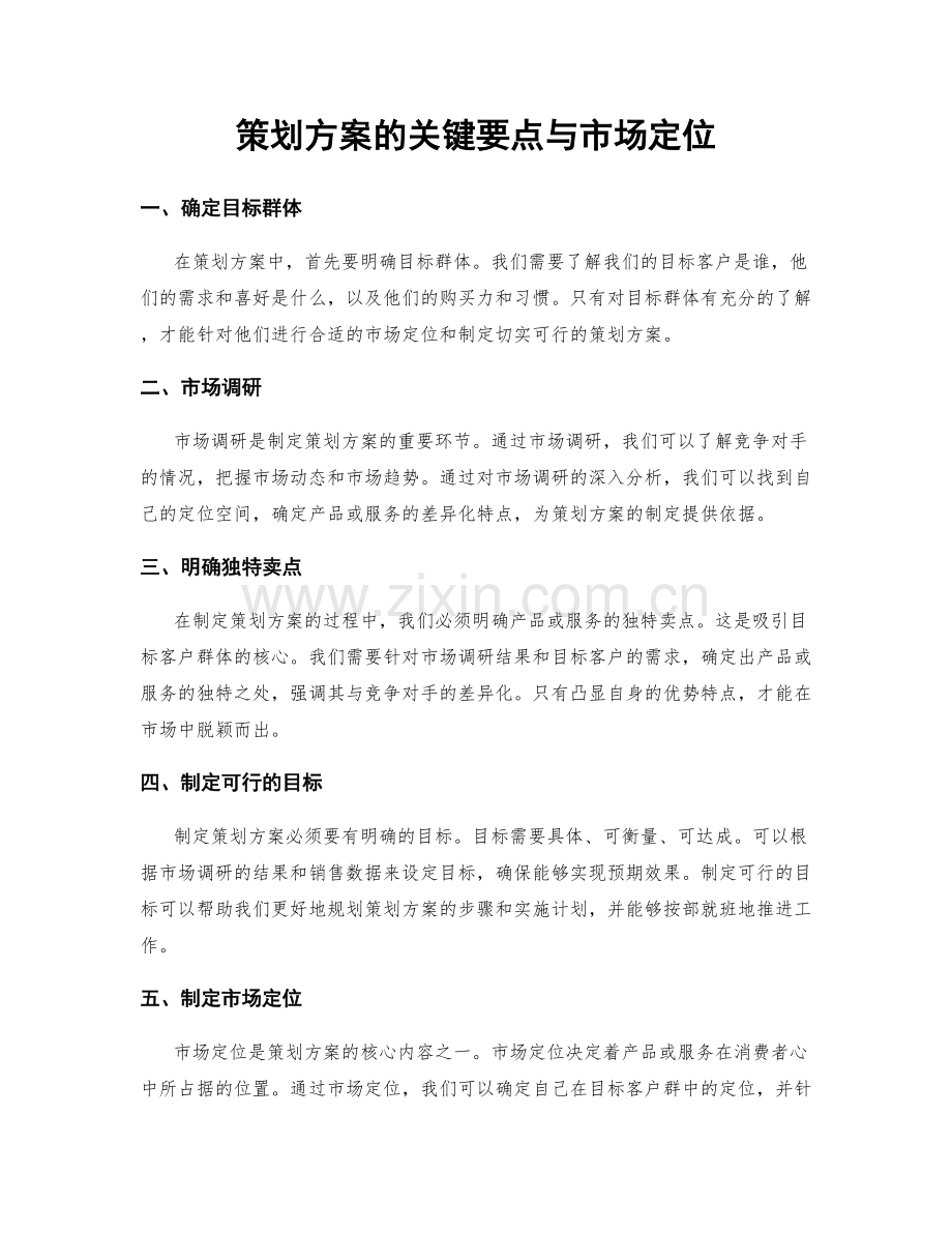 策划方案的关键要点与市场定位.docx_第1页