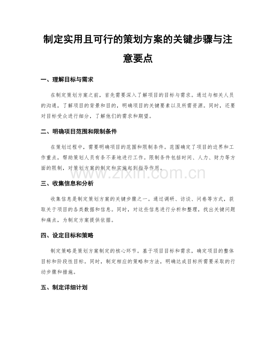 制定实用且可行的策划方案的关键步骤与注意要点.docx_第1页