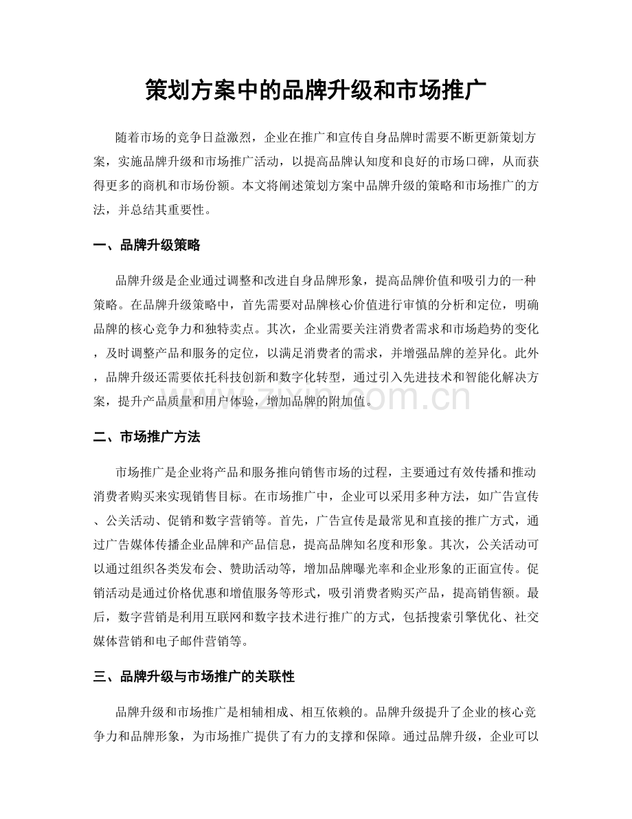 策划方案中的品牌升级和市场推广.docx_第1页