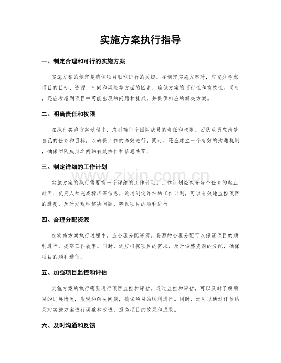 实施方案执行指导.docx_第1页