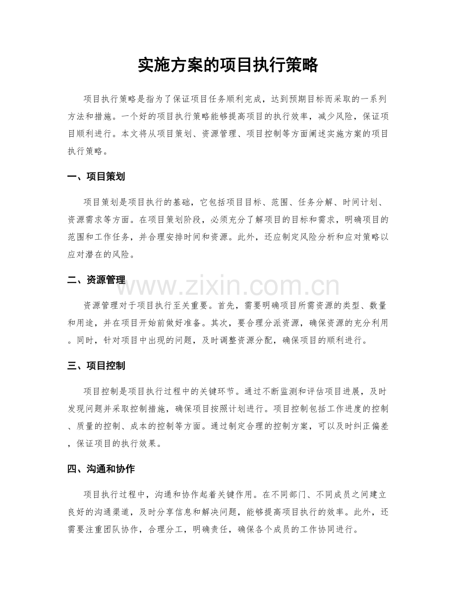 实施方案的项目执行策略.docx_第1页