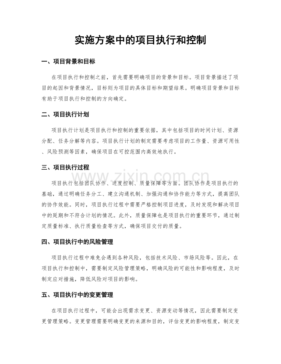 实施方案中的项目执行和控制.docx_第1页