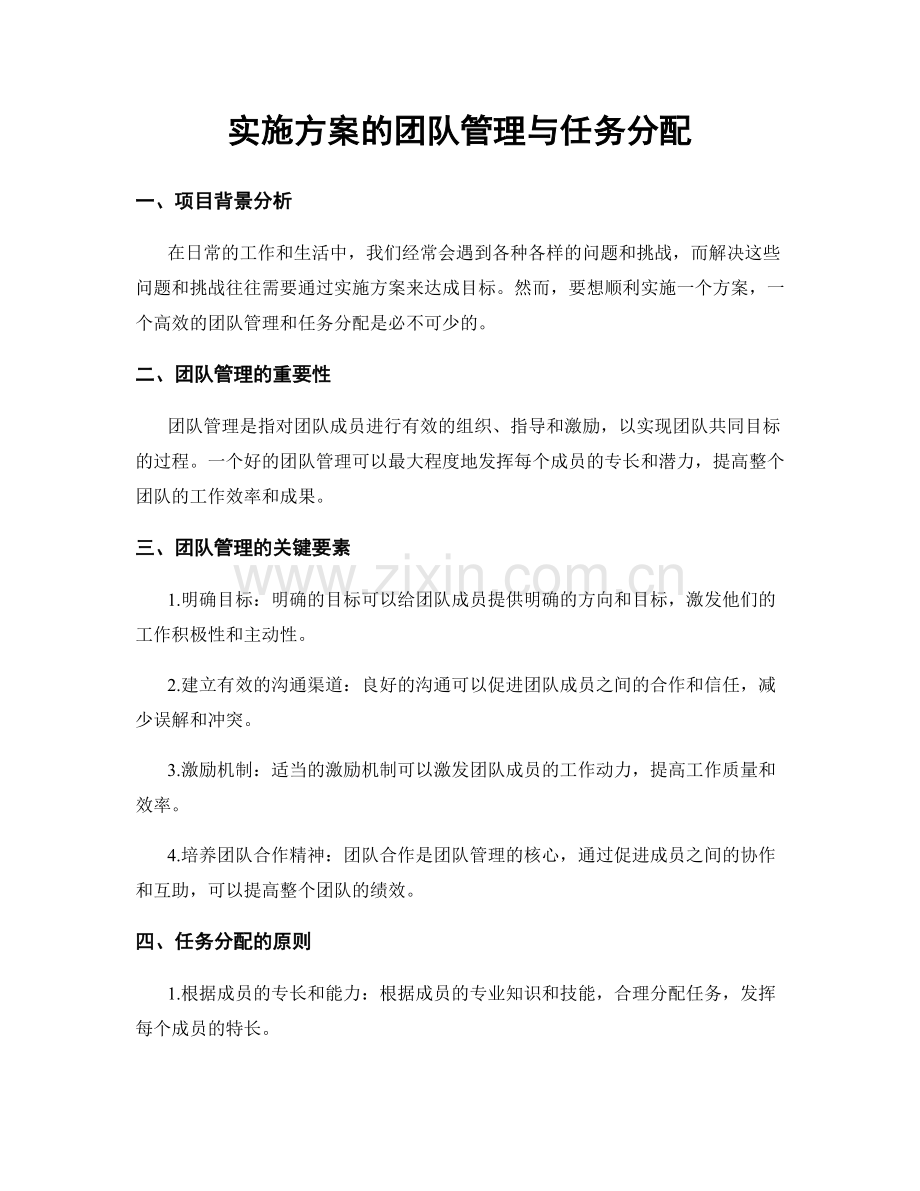 实施方案的团队管理与任务分配.docx_第1页